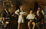 The Blacksmith's Shop Paintings - The Barbers Shop by George Elgar Hicks